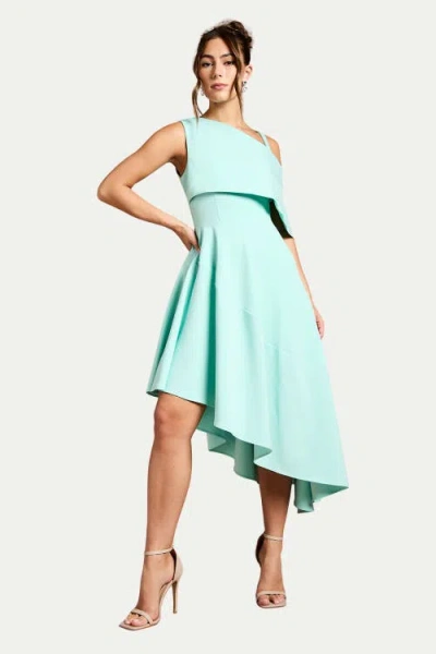 Coast Asymmetric Crepe Midi Dress In Green
