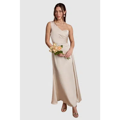 Coast Asymmetric One-shoulder Maxi Dress In Neutral