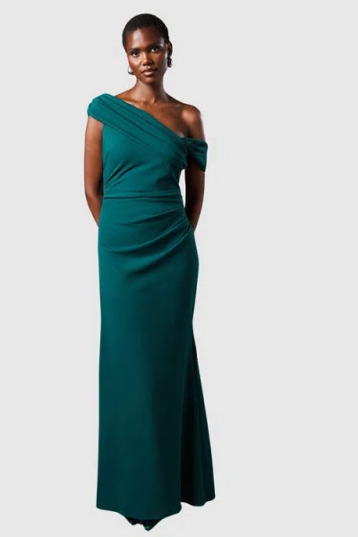 Coast Asymmetrical Neck Maxi Dress In Green