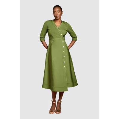 Coast Bandage V-neck Midi Dress In Green