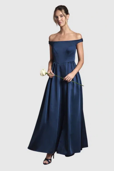 Coast Bandeau Off-shoulder Maxi Dress In Blue