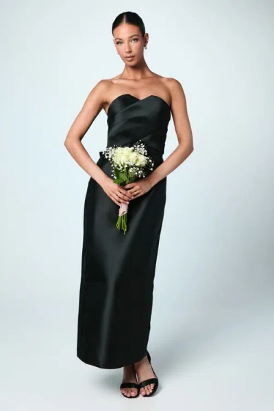 Coast Bandeau Twill Bow Back Bridesmaids Dress In Gray
