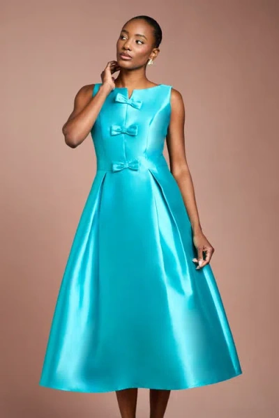 Coast Bow Skirt Midi Dress In Blue