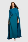 Coast Cape Sleeve Maxi Dress In Blue