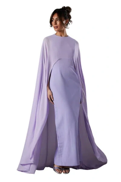 Coast Cape Sleeve Maxi Dress In Purple