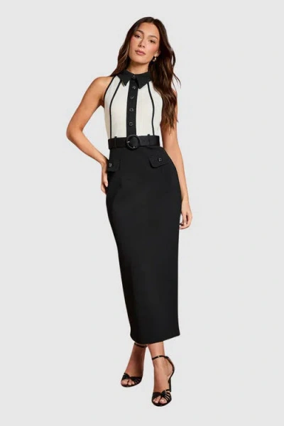 Coast Collard Bandage Belted Pencil Dress In Multi