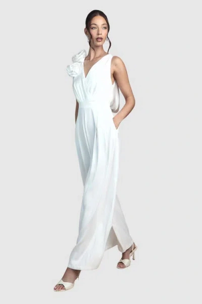 Coast Corsage Cowl Back Bridal Jumpsuit In White