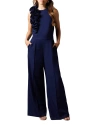 Coast Corsage Detail Pleated Jumpsuit In Blue