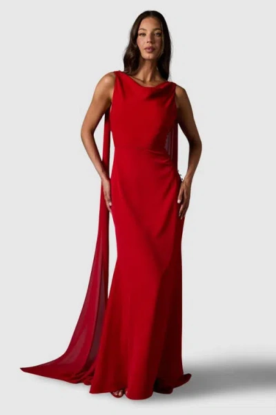 Coast Cowl Back Crepe Maxi Dress In Red