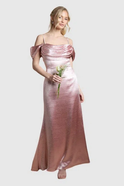 Coast Cowl Neck Bridesmaid Maxi Dress In Brown