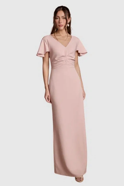 Coast Crepe Fold Bridesmaid Maxi Dress In Pink