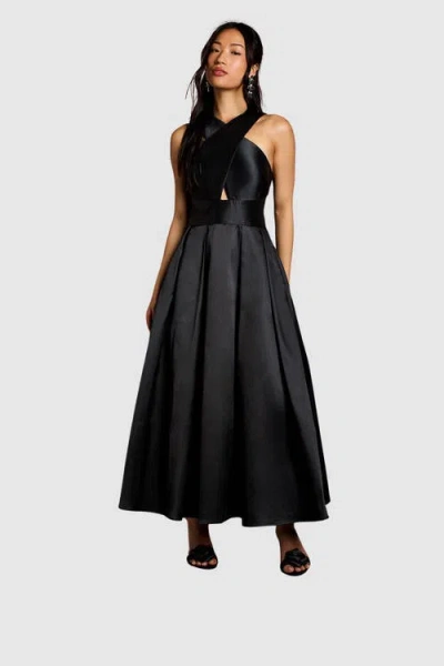 Coast Cross Neck Twill Bridesmaid Dress In Black