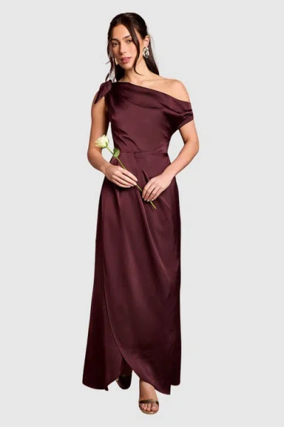 Coast Detail Bow Maxi Dress In Brown