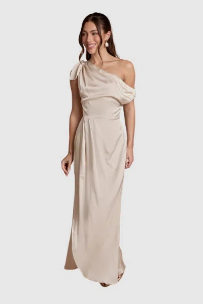 Coast Detail Bow Maxi Dress In Neutral