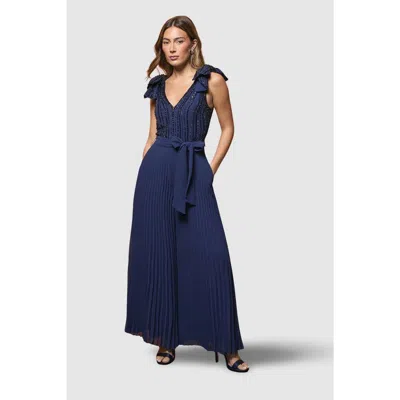 Coast Embellished Bow Shoulder Jumpsuit In Blue