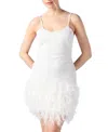 Coast Embellished Feather Bridal Mini Dress In White