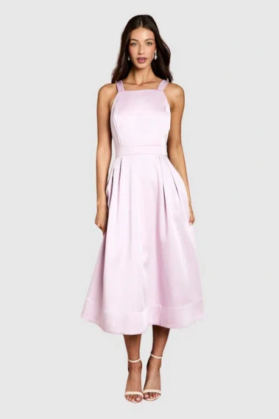 Coast Fit & Flare Square Neck Midi Dress In Pink