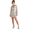 Coast Flare Sleeve Sequin Mini Dress In Brown