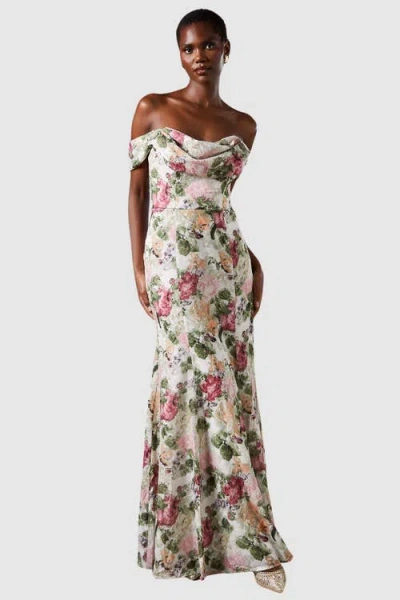 Coast Floral Bardot Maxi Dress In White