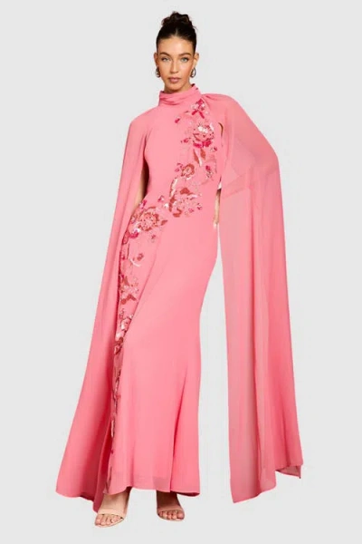 Coast Floral Cape Maxi Dress In Pink