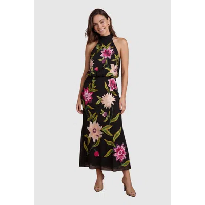 Coast Floral Halter Neck Maxi Dress In Multi