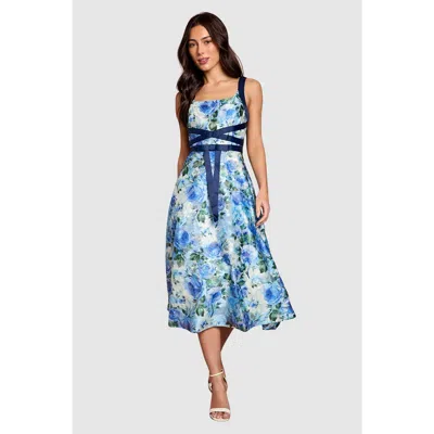 Coast Floral Jacquard Midi Dress In Blue