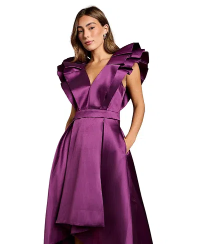 Coast Frill Sleeve V-neck Midi Dress In Purple