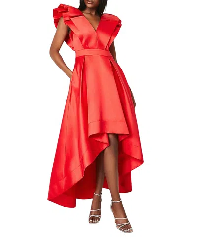 Coast Frill Sleeve V-neck Midi Dress In Red