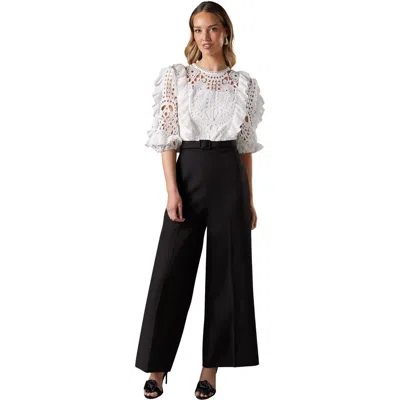 Coast Lace Cut Out Belted Jumpsuit In Gold
