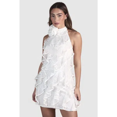 Coast Lace Frill Mini Bridal Dress In Multi