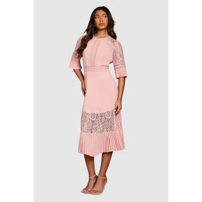 Coast Lace Insert Midi Dress In Pink