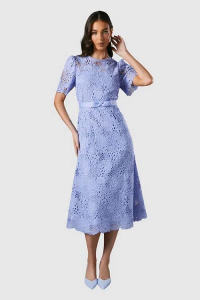 Coast Lace Midi Dress With Bow Belt In Purple