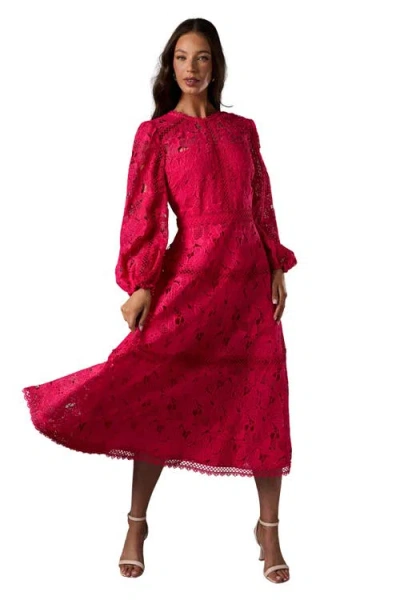 Coast Lace Panelled Long Sleeve Dress In Gold