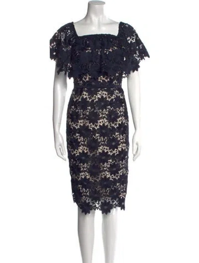 Pre-owned Coast Lace Pattern Knee-length Dress W/ Tags In Blue