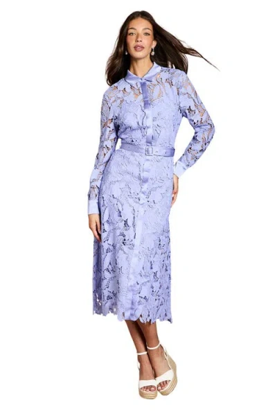 Coast Lace Shirt Long Sleeve Dress In Blue