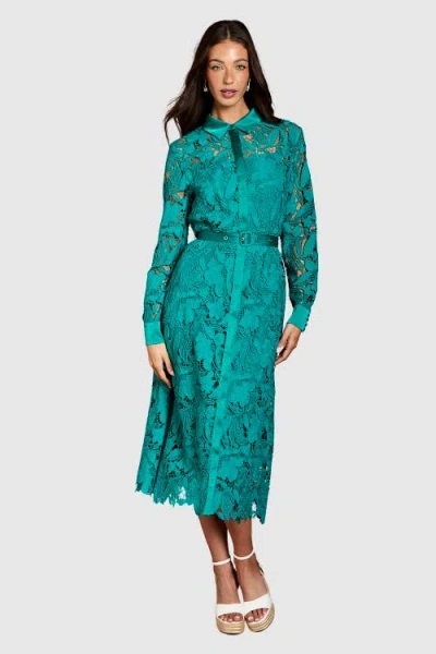 Coast Lace Shirt Long Sleeve Dress In Blue