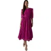 Coast Lace Short Sleeve Midi Dress In Purple