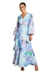 Coast Long Sleeve Chiffon Belted Maxi Dress In Multi