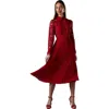 Coast Long Sleeve Midi Shirt Dress In Red