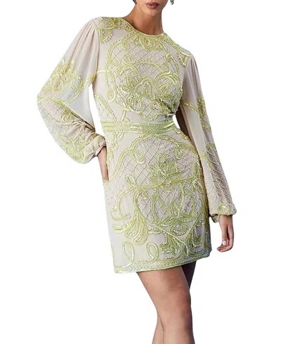 Coast Muse Chiffon Embellished Mini Dress In Multi