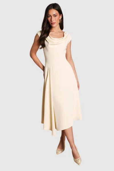 Coast Off Shoulder Crepe Midi Dress In Yellow