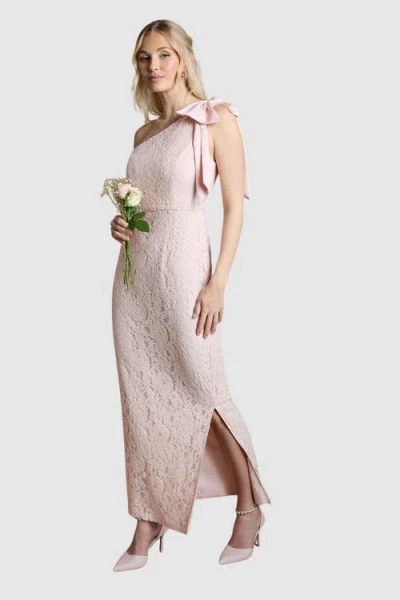 Coast One Shoulder Lace Maxi Dress In Pink