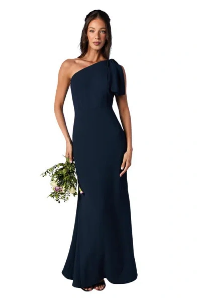 Coast One Shoulder Maxi Bridesmaid Dress In Blue