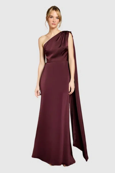 Coast One Shoulder Maxi Dress In Burgundy