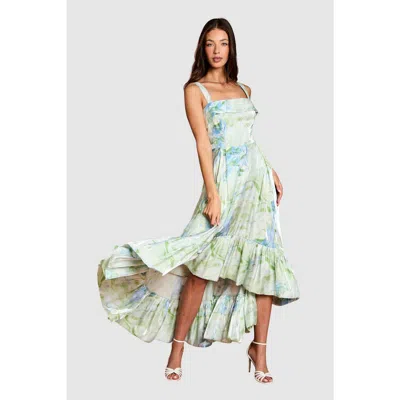 Coast Organza High Low Maxi Dress In Green