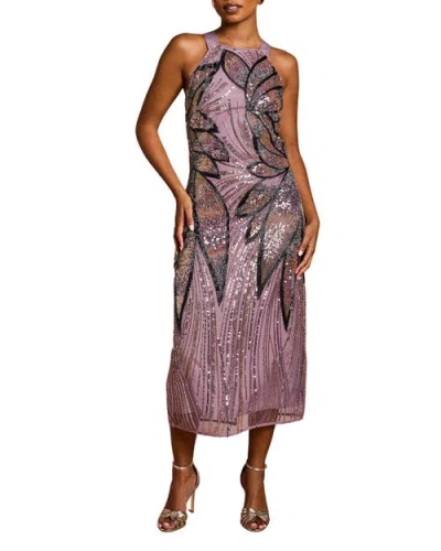 Coast Petite Beaded Column Midi Dress In Multi