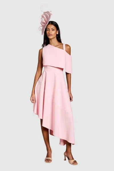 Coast Petite Crepe Midi Dress In Pink