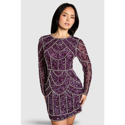Coast Petite Embellished Mini Dress In Purple