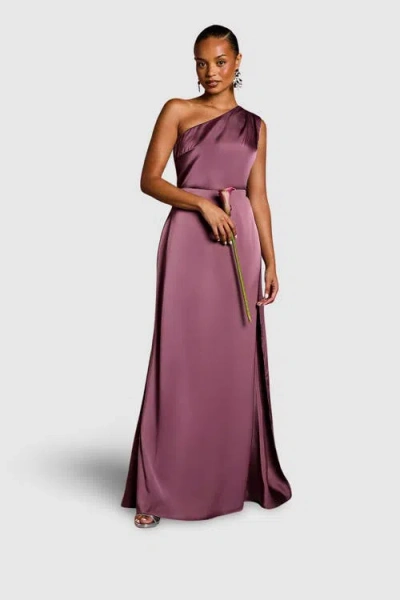 Coast Petite One Shoulder Maxi Dress In Purple