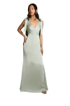 Coast Petite Satin Back Maxi Bridesmaid Dress In Green